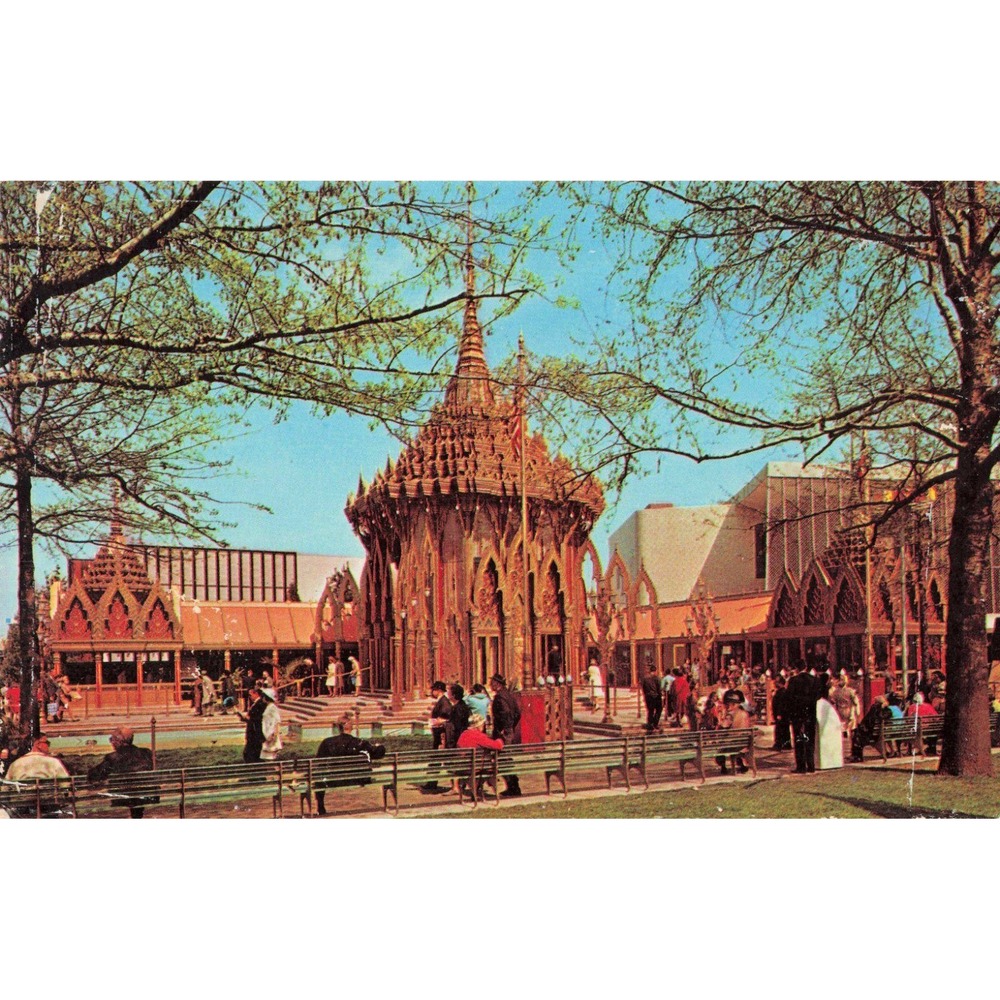 Vintage Thailand Pavilion Postcard 1964-1965 New York World's Fair Unposted VG+
